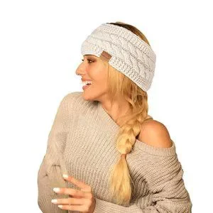Hatromm - Sherpa Lined Soft Cable Knit Headband Ear Warmer | Black Amazon.com: Hatromm Winter Headbands for Women Wool 2 Pack  main image 3